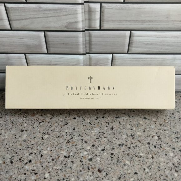 2-Pc. Discont'd Polished 18/8 Stainless FIDDLEHEAD Serving Set - Picture 2 of 5